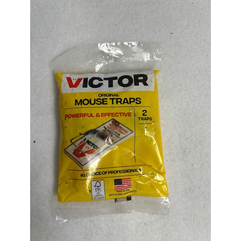 Pest Control Victor Unisex 2 Pack Yellow Original Wood‎ Snap Mouse Traps M150